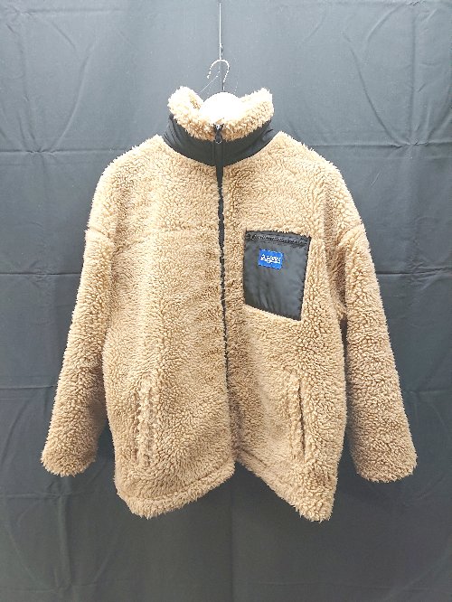 ◇ BARK MANHATTAN 胸ポケット、ハイネック 長袖 ボアジャケット サイズM ブラウン レディースメンズ E 【中古】