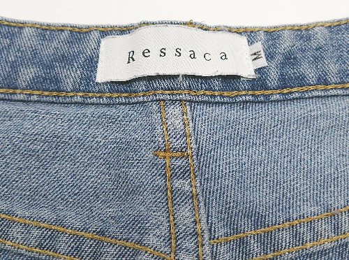 ◇ Ressaca フリンジ　フロントファスナー ストレートパンツ サイズM ライトブルー レディース E 【中古】(4)