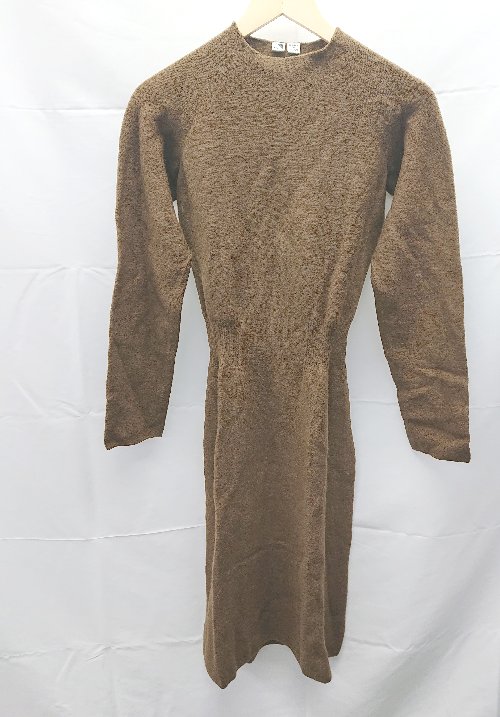 ◇ UNIQLO U ニット シンプル 長袖 ロング ワンピース サイズM カーキ レディース E 【中古】
