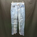 ◇ 美品 SELECT MOCA カットオフ裾 ウォッシュ加工 ダメージ加工 デニム サイズS ブルー レディース E 【中古】