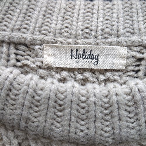 ◇ HOLIDAY ホリデイ クルーネック　ケーブル　起毛 長袖 ニット 表記なし ベージュ系 レディース E 【中古】