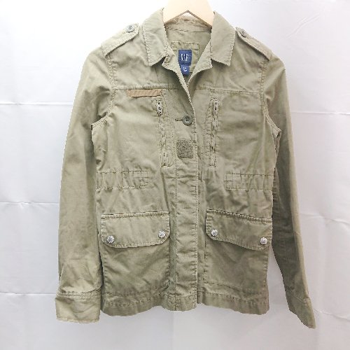 ◇ GAP ギャップ 無地 袖スナップボタン 長袖 ミリタリージャケット サイズXXS カーキ レディース E 【中古】 ◇ GAP ギャップ 無地 袖スナップボタン 長袖 ミリタリージャケット サイズXXS カーキ レディース E 【中古】