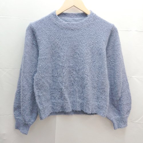 ◇ Doula Doula ドゥーラドゥーラ クルーネック ショート丈 長袖 ニット セーター 表記なし パープル レディース E 【中古】