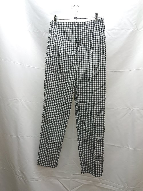 ◇ ZARA ザラ ストレッチ　チェック柄　シンプル パンツ サイズS ホワイト系 レディース E 【中古】
