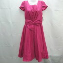 ◇ 新品 Eimy Pearl by POWDER SUGAR 裏地 ウエストゴム リボン 半袖 ひざ丈 ワンピース サイズM ピンク系 レディース E 【中古...