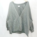 ◇ WWG Vネック シンプル オーバーサイズ 長袖 トレーナー サイズF グレー系 レディース E 【中古】