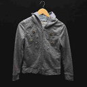 ◇ tocco closet ビーズ ジップアップ フード 長袖 パーカー サイズM グレー系 レディース E 【中古】
