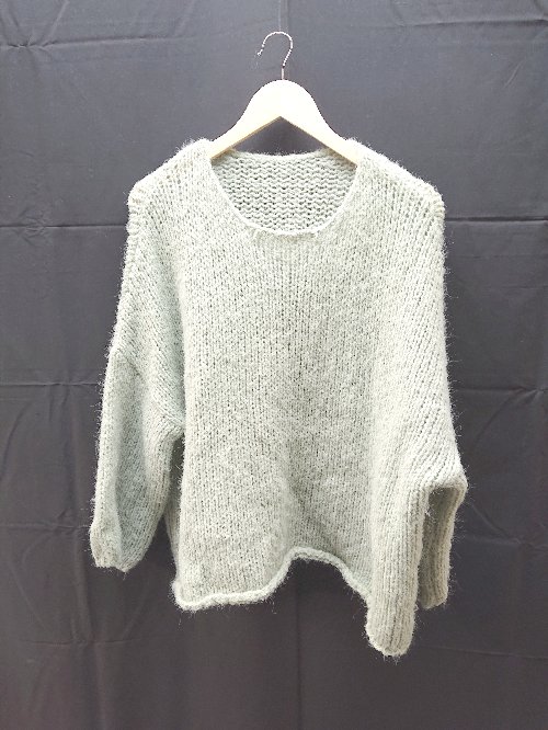 ◇ titivate クルーネック　ケーブル　起毛 長袖 ニット サイズM グリーン系 レディース E 【中古】