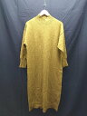 ◇ natural couture ハイネック ケーブル スリット 長袖 ひざ丈 ワンピース サイズM グリーン系 レディース E 【中古】