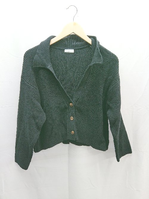 ◇ LOWRYS FARM ローリーズファーム ショート丈 カーディガン カーディガン サイズF グリーン/ブラック レディース E 【中古】