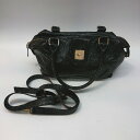 ◇ Ken Ken Ken ケンケンケン 合皮 フェイスエード ミニボストン風 バックル ハンドバッグ ブラック レディース E 【中古】