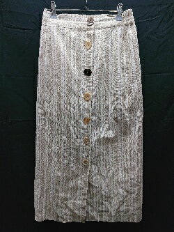 ◇ natural couture バックスリット フロントボタン ロング タイト スカート サイズ表記なし ベージュ レディース E 【中古】