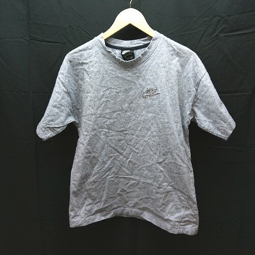 ◇ NIKE ナイキ フロント ブランドロゴプリント コットン 半袖 Tシャツ サイズM グレー レディース メンズ E 【中古】