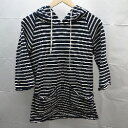 ◇ nonnative フード ボーダー柄 シンプル 長袖 パーカー サイズ0 ネイビー系 レディース E 【中古】