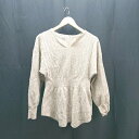 ◇ LOWRYS FARM ローリーズファーム Vネック ケーブル シンプル ストレッチ 長袖 ニット サイズF ブラウン系 レディース E 【中古】