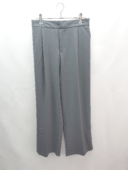 ◇ JUNOAH ジュノア ストレッチややあり シンプル 通勤 パンツ サイズXL グレー レディース E 【中古】