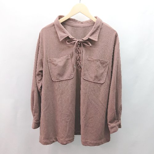 ◇ Heather ヘザー 厚手 冬物 編み上げ ガーリー 長袖 カットソー サイズF ブラウン レディース E 【中古】