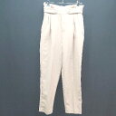 ◇ ROPE PICNIC ストレッチ サラサラ生地 サイドベルトデザイン タックパンツ サイズ36 イエローベージュ レディース E 【中古】