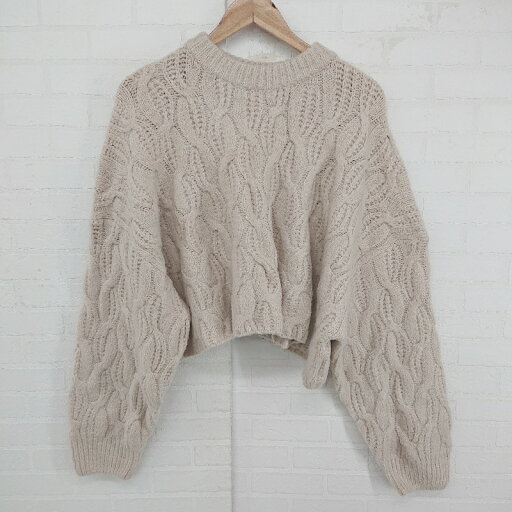 ◇ select MOCA セレクト モカ クルーネック ケーブル 長袖 ニット セーター サイズF ベージュ系 レディース E 【中古】 ◇ select MOCA セレクト モカ クルーネック ケーブル 長袖 ニット セーター サイズF ベージュ系 レディース E 【中古】
