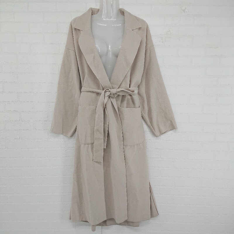 ◇ ◎ fifth フィフス 大人女子 きれいめ シンプル 長袖 ロング ガウン コート サイズM ベージュ レディース E 【中古】