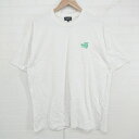 ◇ PAGEBOYLIM バックプリント 半袖 Tシャツ カットソー サイズL ホワイト グリーン系 レディース メンズ E 【中古】