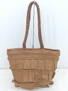 ◇ En Shalla エンシャラ 大人女子 オシャレ ハンド バッグ キャメル レディース P 【中古】