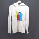 ◇ UNIQLO ユニクロ フード フロントキャラクタープリント カジュアル 長袖 フーディー サイズXL ホワイト メンズ E 【中古】