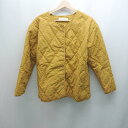 ◇ chocol raffine robe クルーネック フロントボタン 秋冬コーデ 長袖 上着 表記なし イエロー レディース E 【中古】