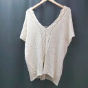 ◇ Ungrid アングリッド ケーブル編み レースアップ ナチュラル ニット サイズF アイボリー レディース E 【中古】