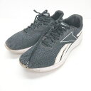 ◇ Reebok リーボック G57564 ブランドロゴ 軽量 クッション 紐調節 シンプル スニーカー サイズ26.5 ブラック メンズ E 【中古】