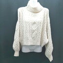 ◇ MAJESTIC LEGON カジュアル ケーブル編み タートルネック 長袖 ニット サイズM オフホワイト レディース E 【中古】
