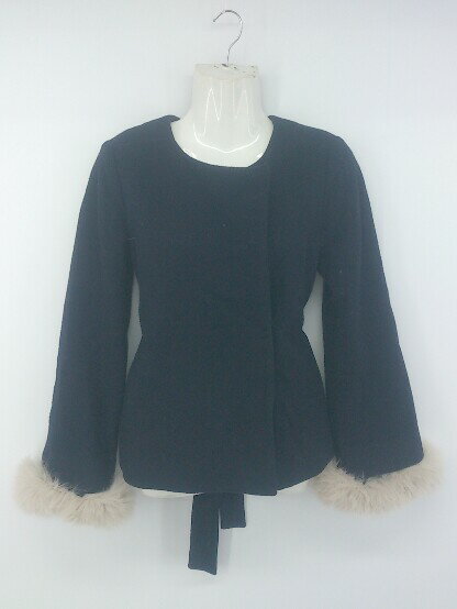 ◇ ◎ MISCH MASCH ミッシュマッシュ ウール100% フォックスファー 長袖 コート サイズ38 ダークネイビー系 レディース P 【中古】