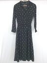 ◇ ROPE PICNIC ロペピクニック ドット 水玉 大人かわいい 長袖 ロング ワンピース サイズ38 ブラック レディース P 【中古】
