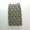 ◇ CORDIER コルディア バックジップ 花柄 裏地 スリット ひざ丈 タイト スカート サイズ38 ブラック系 レディース E 【中古】(4)