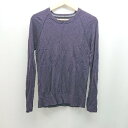 ◇ BANANA REPUBLIC カジュアル シンプル 無地 クルーネック 薄手 春 秋冬 長袖 ニット サイズXS パープル レディース E 【中古】