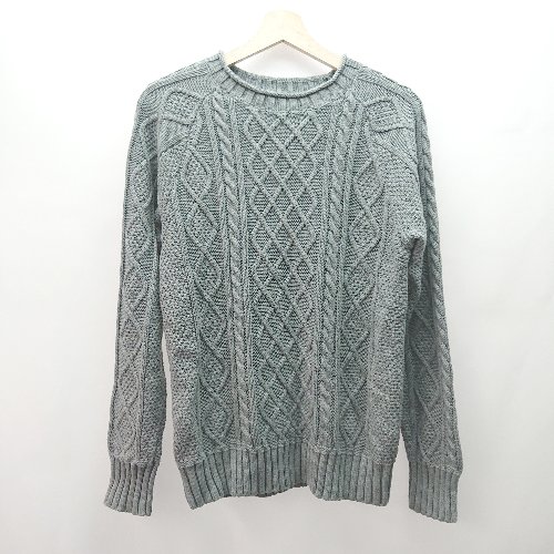 ◇ BEAN SIGNATURE ビーンシグネチャー シンプル 編地 カジュアル フィット きれいめ 長袖 ニット サイズS グレー メンズ E 【中古】