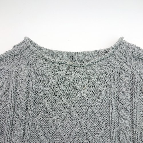 ◇ BEAN SIGNATURE ビーンシグネチャー シンプル 編地 カジュアル フィット きれいめ 長袖 ニット サイズS グレー メンズ E 【中古】