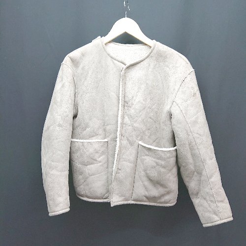 ◇ LE GLAZIK ルグラジック ボタン 起毛 ボア 裏起毛 シンプル オシャレ 長袖 ジャケット サイズ36 ブラウン レディース E 【中古】