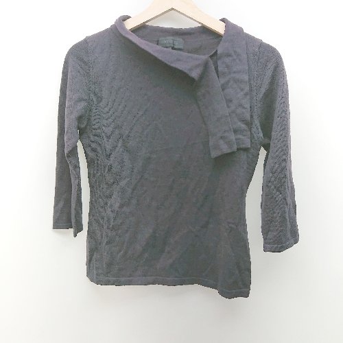 ◇ UNTITLED アンタイトル ボウタイ きれい系 ハイゲージ編み 長袖 ニット サイズ9 ダークブラウン レディース E 【中古】 ◇ UNTITLED アンタイトル ボウタイ きれい系 ハイゲージ編み 長袖 ニット サイズ9 ダークブラウン レディース E 【中古】