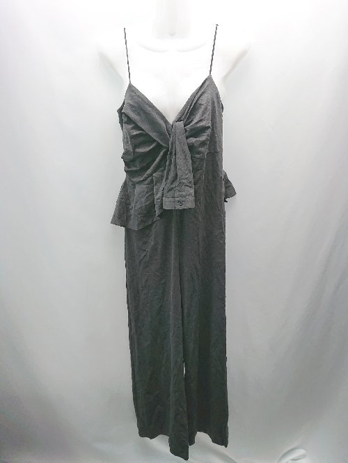 ◇ AURA アウラ 無地 シンプル デザインオシャレ オールインワン サイズ0 チャコールグレー レディース E 【中古】
