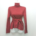 ◇ ◎ TINA:JOJUN ティーナジョジュン タートルネック 無地 長袖 ニット サイズM レッド レディース E 【中古】