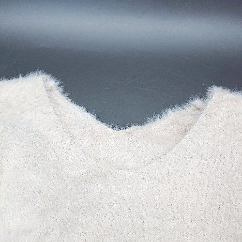 ◇ antiqua アンティカ Vネック 無地 シャギー 長袖 ニット 表記なし ベージュ レディース E 【中古】