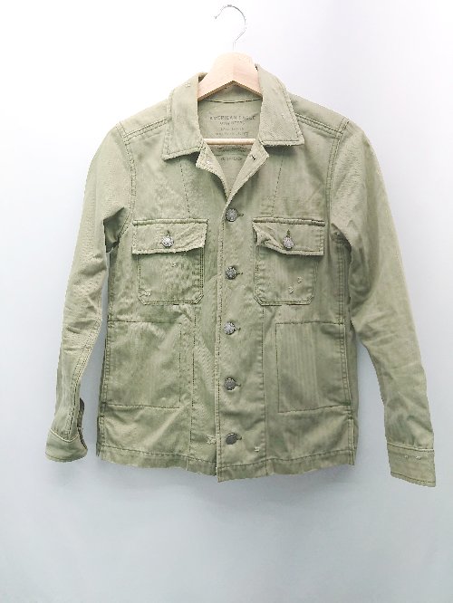 ◇ AmericanEagle アメリカンイーグル 胸ポケット カジュアル 長袖 シャツ サイズXS カーキ メンズ E 【中古】