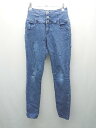◇ Heather ヘザー チャックボタン閉め Extretchdenim デニムパンツ サイズM ブルー レディース E 【中古】