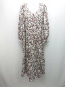 ◇ MOUSSY マウジー 花柄 ウエストゴム パフスリーブ 長袖 ロング丈 ワンピース サイズ1 ブラウン系 レディース E 【中古】