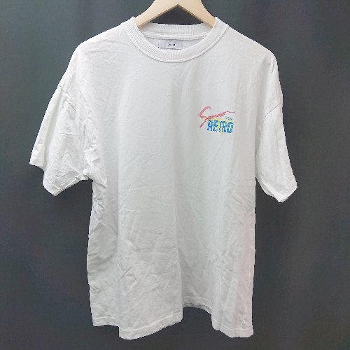 ◇ Discoat クルーネック キャラクタープリント カジュアル 夏向け 半袖 Tシャツ 表記なし ホワイト メンズ E 【中古】