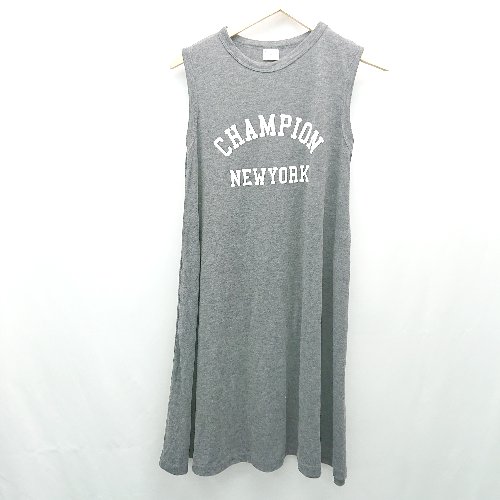 ◇ Champion ロゴワンポイント 薄手 夏向け ノースリーブ ロング ワンピース サイズ160 ダークグレー レディース E 【中古】 ◇ Champion ロゴワンポイント 薄手 夏向け ノースリーブ ロング ワンピース サイズ160 ダークグレー レディース E 【中古】