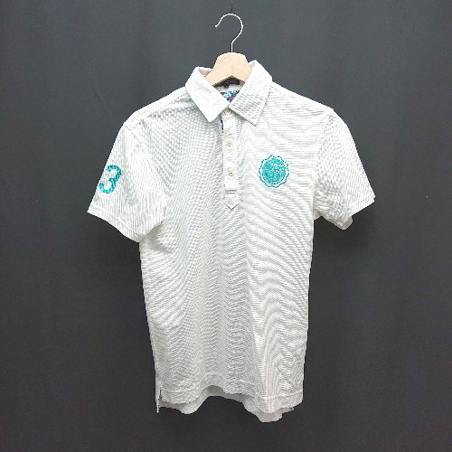 ◇ 23区 golf ポロ スポーツウェア カジュアル ハーフボタン スリット 半袖 シャツ サイズM ホワイト メンズ E 【中古】 ◇ 23区 golf ポロ スポーツウェア カジュアル ハーフボタン スリット 半袖 シャツ サイズM ホワイト メンズ E 【中古】