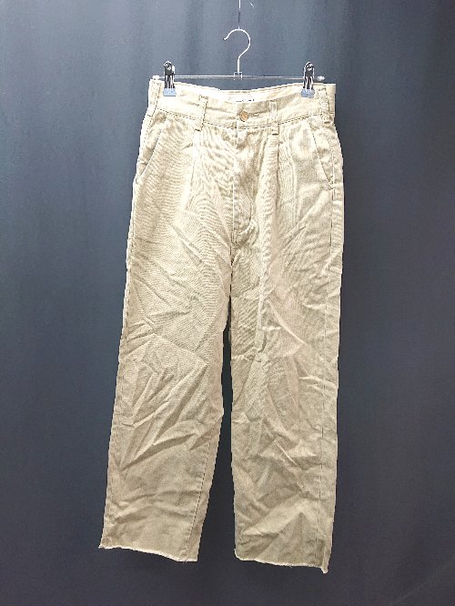 ◇ Lee リー カジュアル フリンジ 切りっぱなし シンプル お出かけ パンツ サイズS ベージュ メンズ E 【中古】