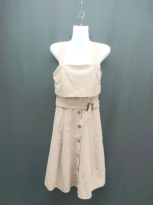 ◇ ◎ JILL STUART ジル スチュアート 無地 バックファスナー フレア ロング ワンピース サイズM ベージュ レディース E 【中古】